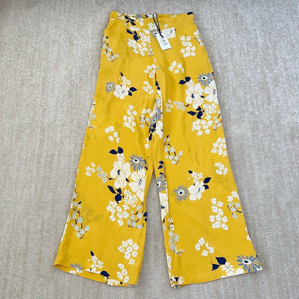 NWT Sea New York Pia High Rise Wide Leg Floral Pants 2
